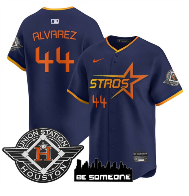 Men's Houston Astros #44 Yordan Alvarez Navy 2025 City Connect Limited Stitched Baseball Jersey